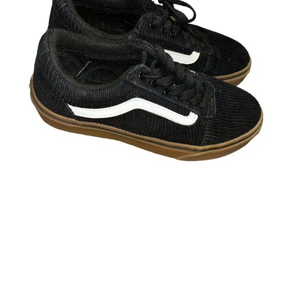 Vans YOUTH WARD (CORDUROY FLEECE) BLACK/WHITE 4.5Y kids sneakers - Picture 2 of 4